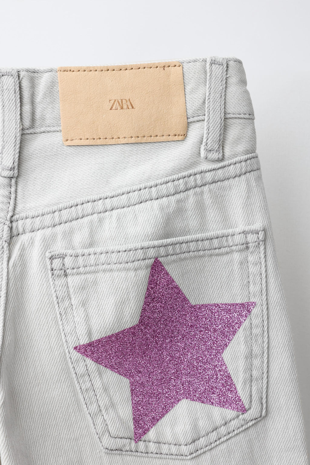 JEANS WIDE LEG ESTRELLA BRILLO / Gris vigor? - Zara фото 4