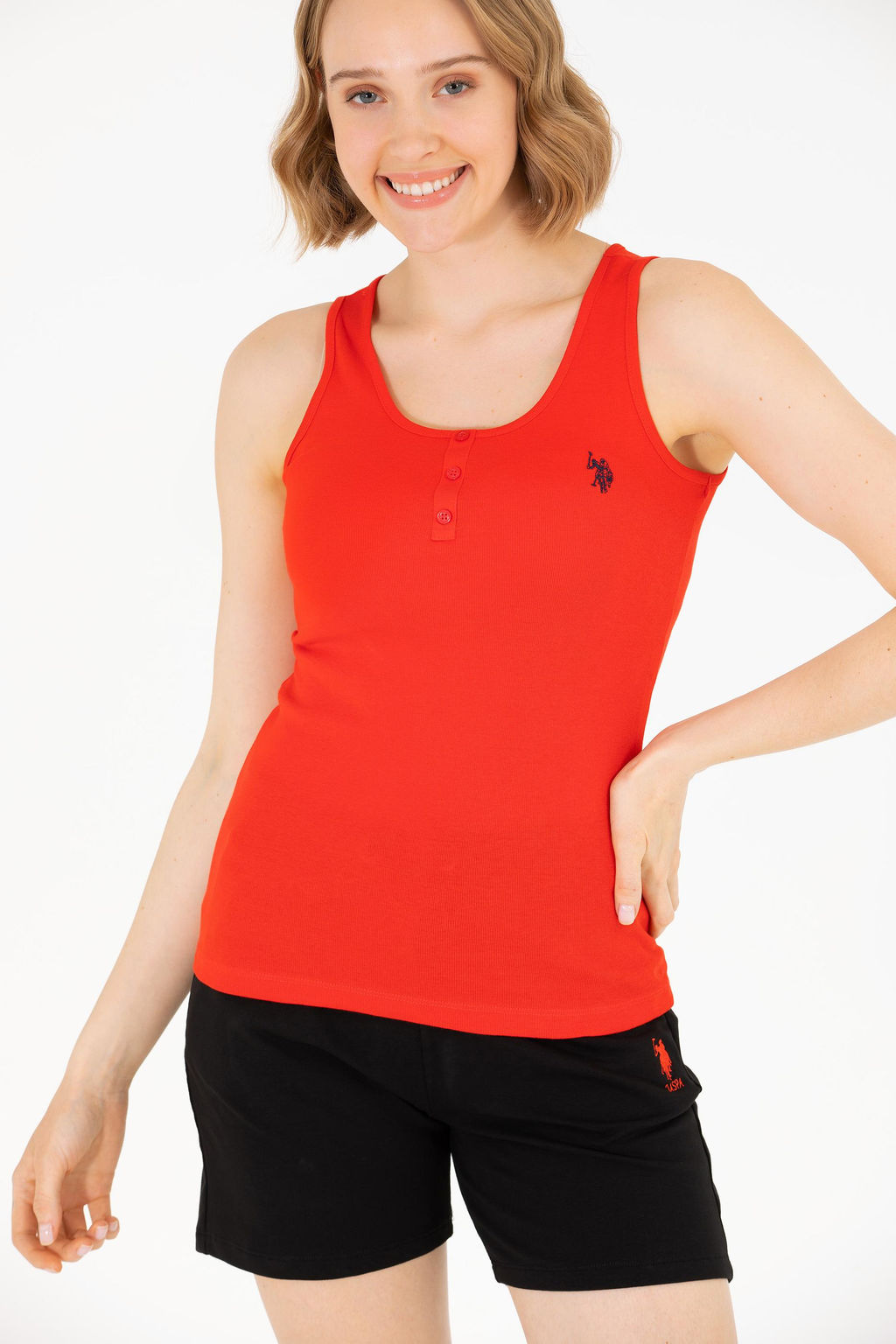 Женская красная футболка Basic - U.s. polo assn фото 2