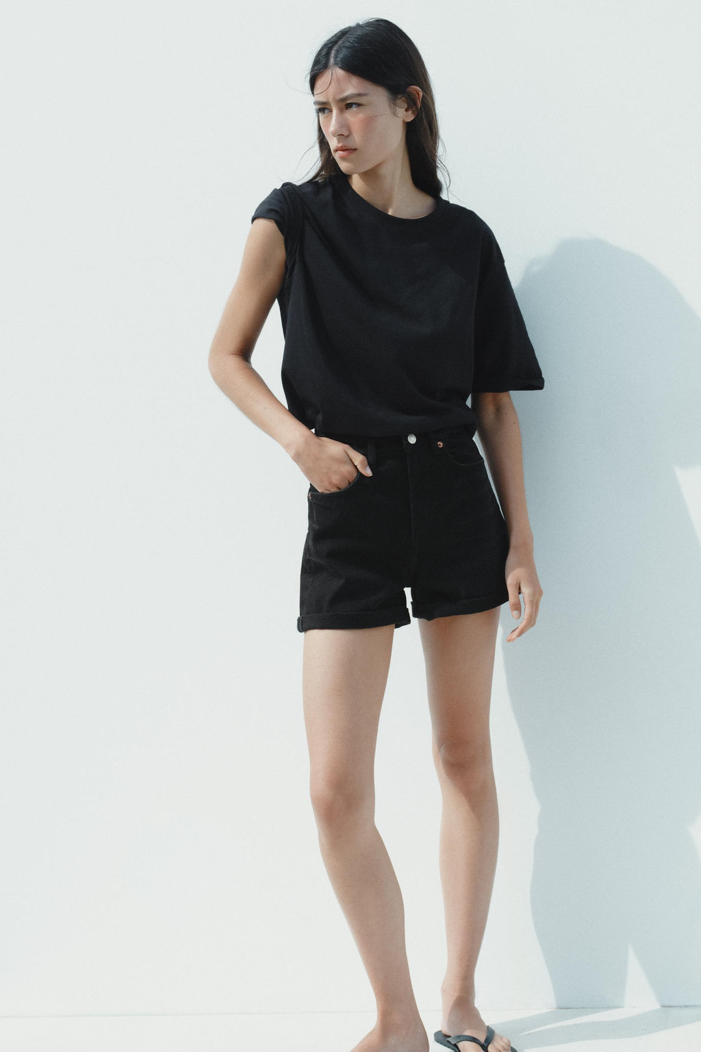 HIGH-WAIST MOM FIT TRF BERMUDA SHORTS - Zara фото 6