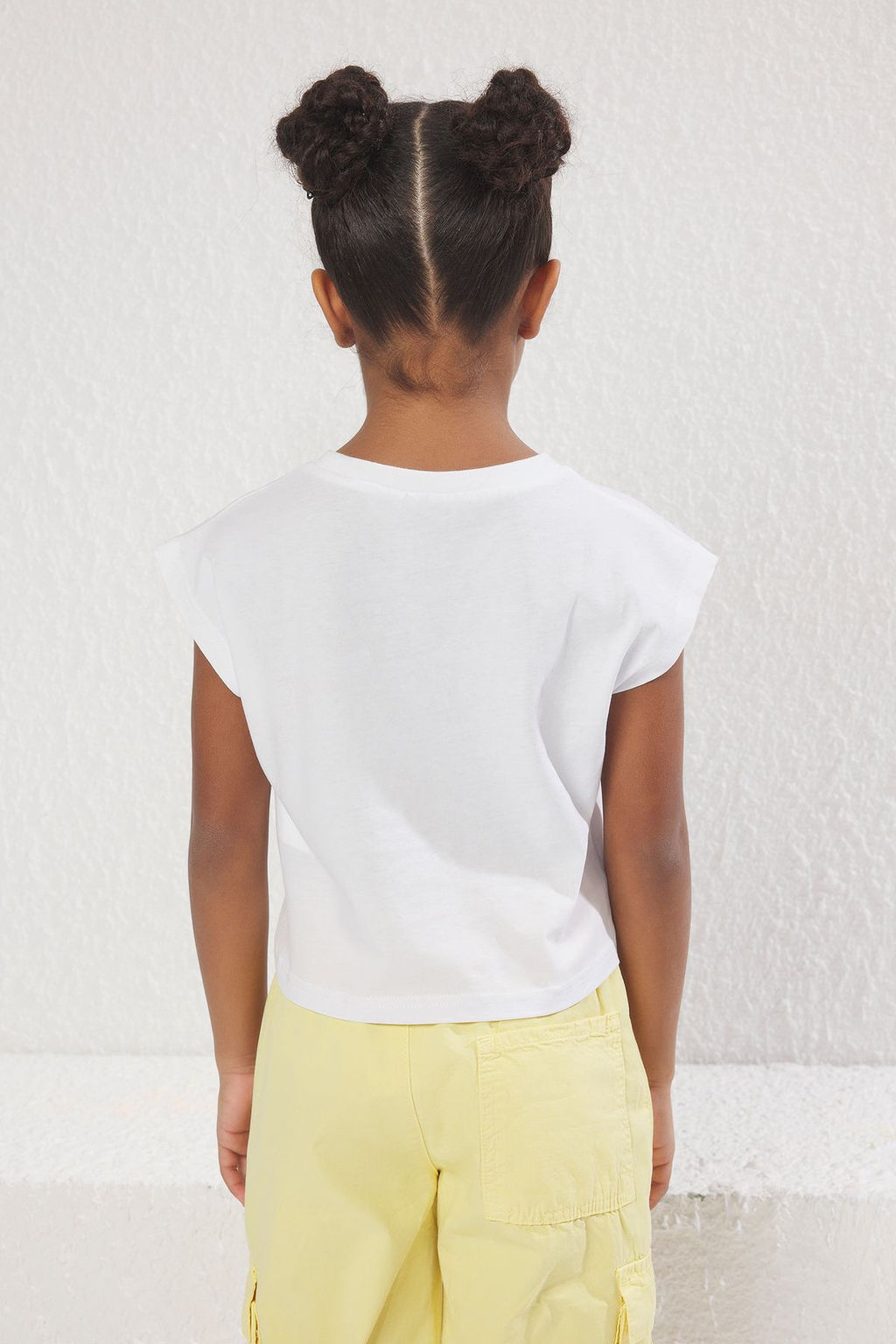 Siyah-Beyaz 2li K?z Cocuk %100 Pamuk OVersize/Genis Kal?p K?sa Kol Orme T-Shirt TKDSS25TS00015 - Trendyolmilla фото 3