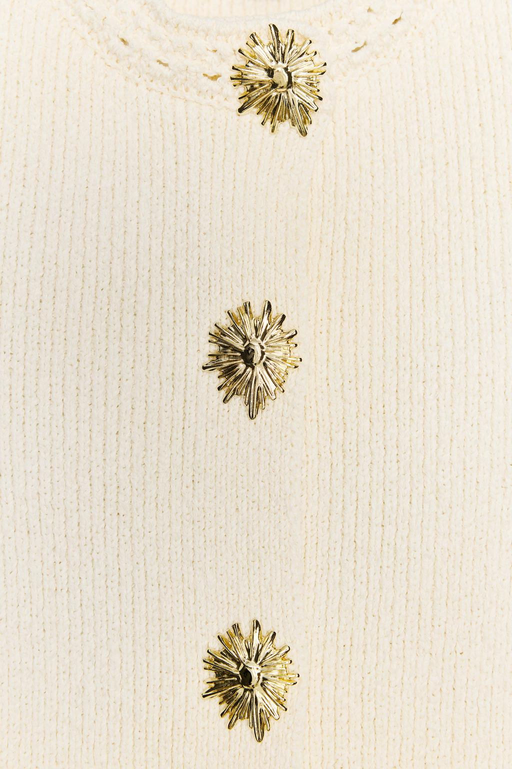 KNITTED TOP WITH GOLD BUTTONS - Zara фото 7