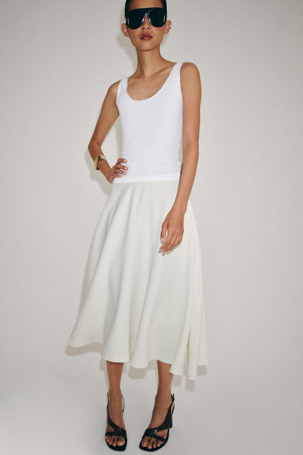 FALDA MIDI CAPA ZW COLLECTION / Crudo - Zara фото 4