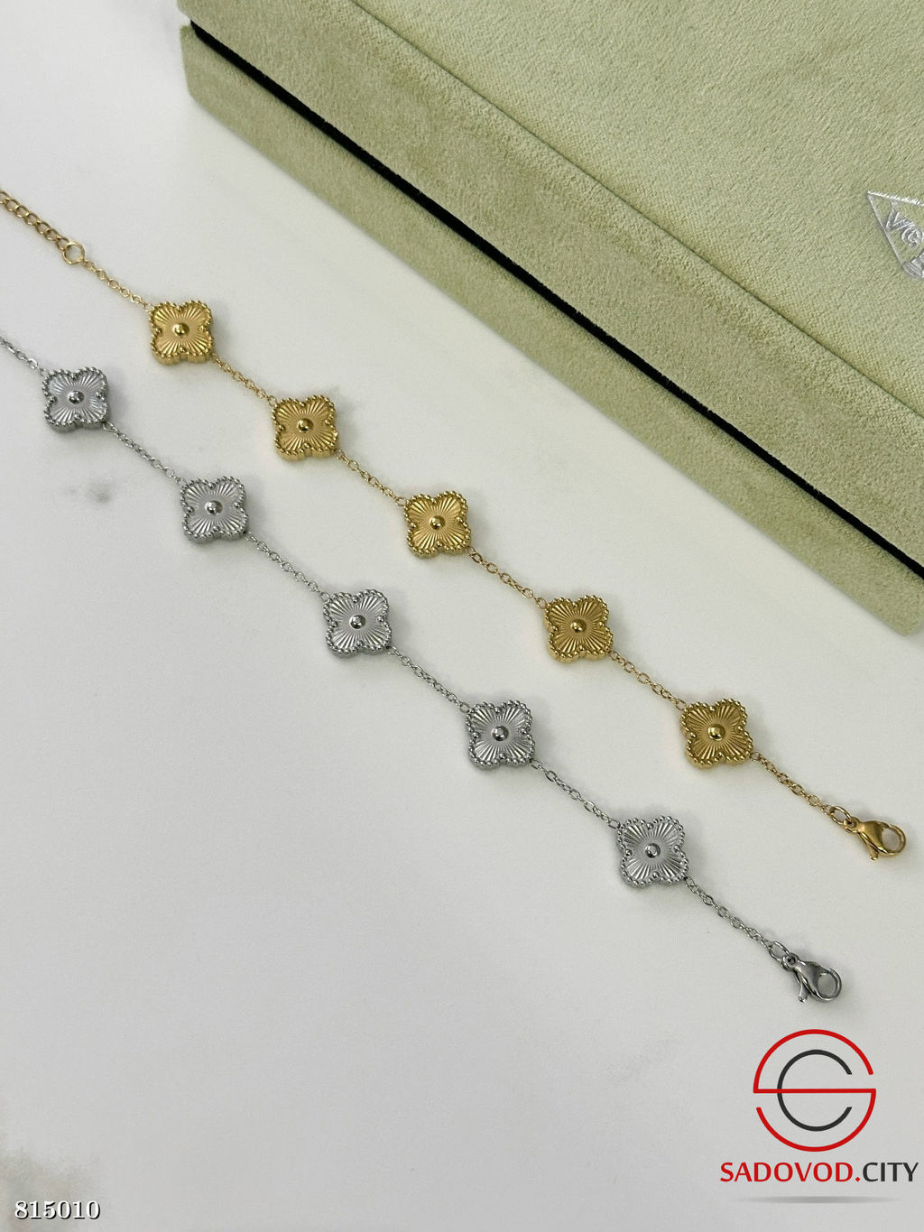 Браслет с клевером медицинская сталь