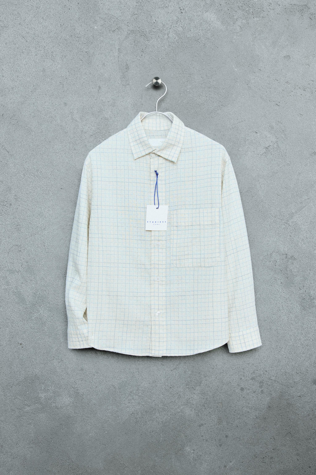 STORIESZ - CAMISA CUADROS CON ALGOD?N Y LINO / Azul - Zara фото 3