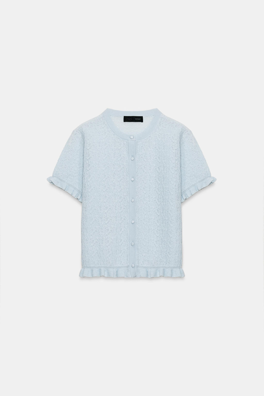 CHAQUETA PUNTO ESTRUCTURA VOLANTES / Azul claro - Zara фото 7