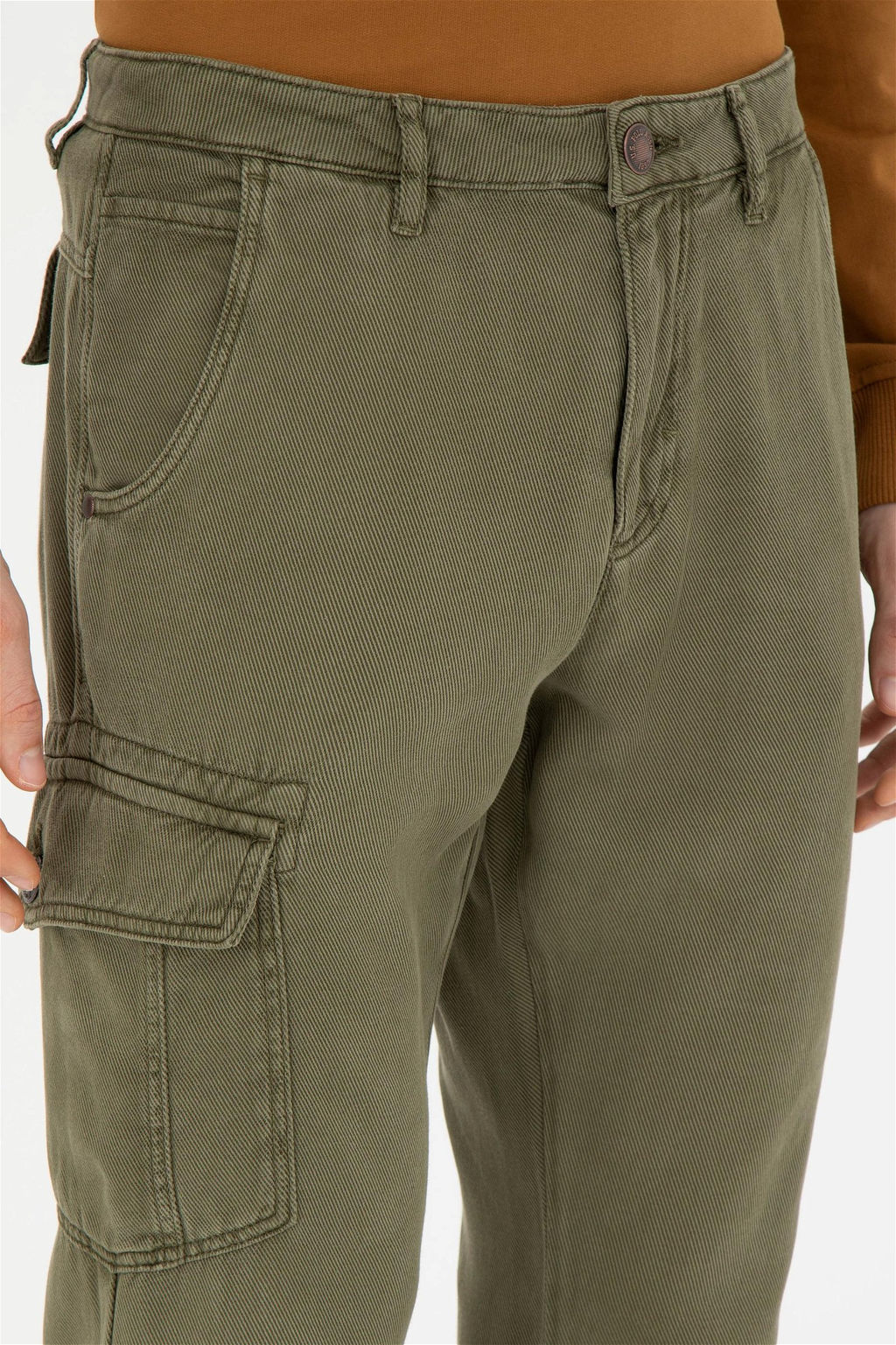 Мужские брюки цвета хаки из плотной ткани - U.s. polo assn фото 5