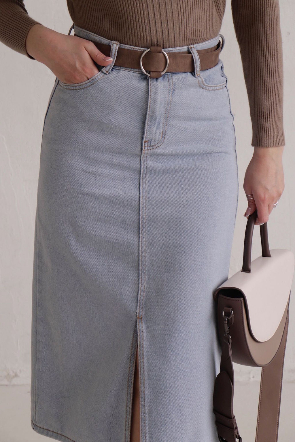 11606 Юбка из денима голубая - Martichelli фото 3