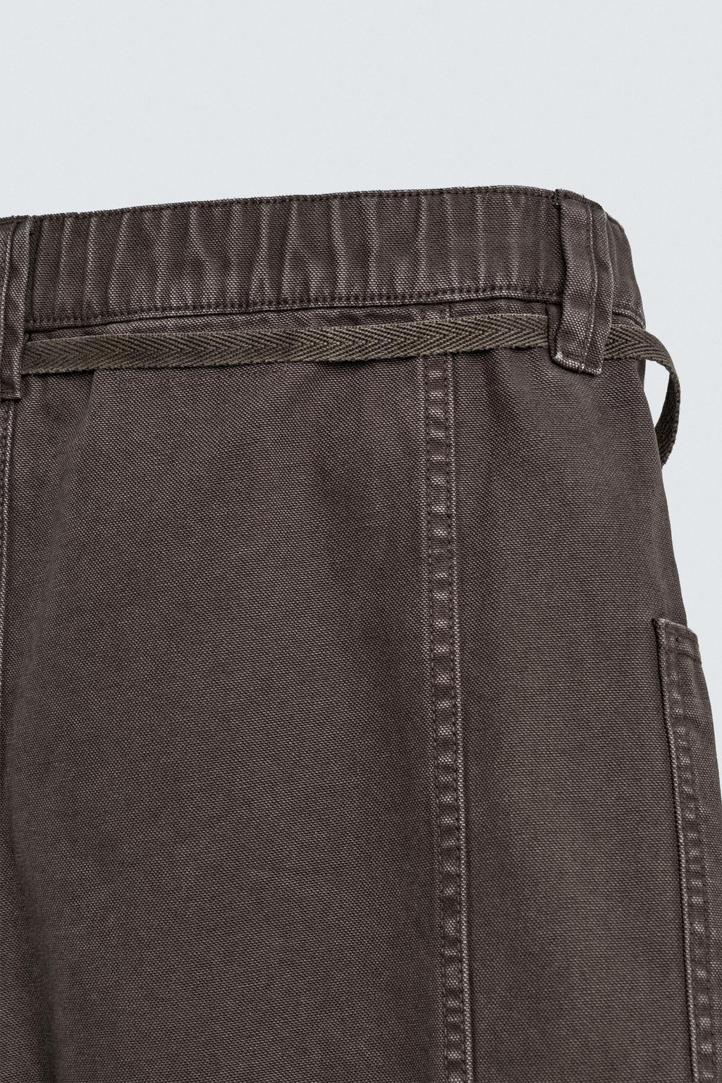 BERMUDA BAGGY FIT CINTUR?N / Marr?n