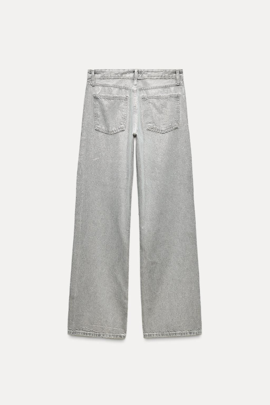JEANS TRF WIDE LEG BRILLOS MID-WAIST - Zara фото 7