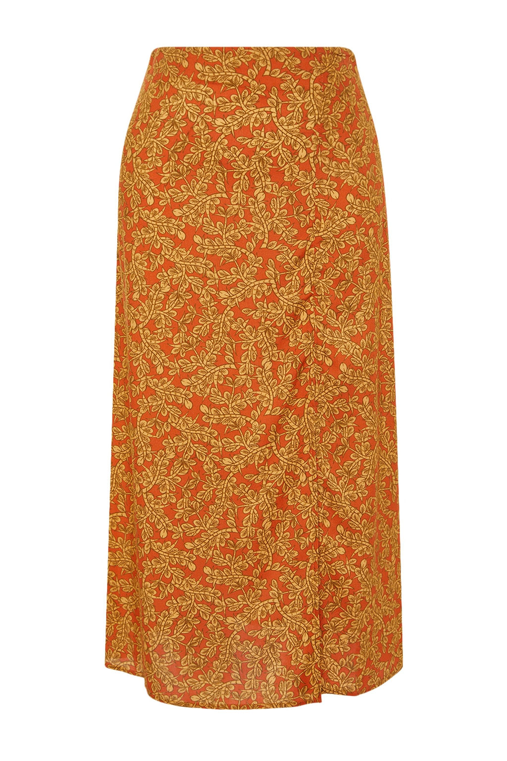 TRENDYOLMILLA Siyah Y?rtmacl? Detayl? Viskon Kumasl? Hayvan Desenli Midi Dokuma Etek TWOAW22ET0447 фото 15