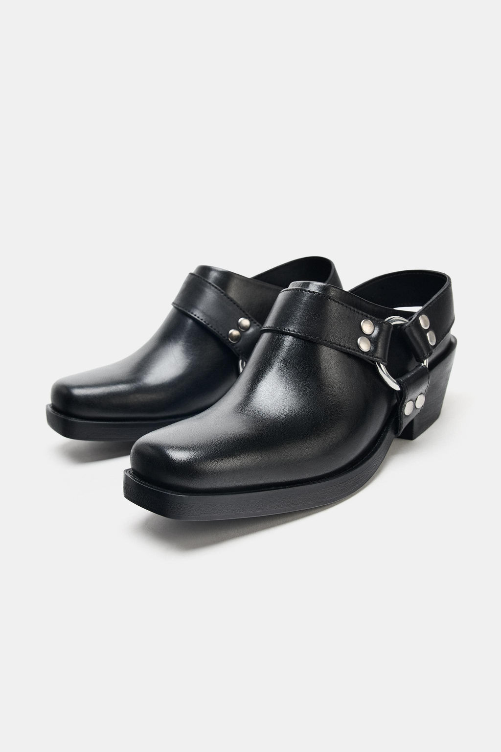 LEATHER BIKER CLOGS - Zara фото 17