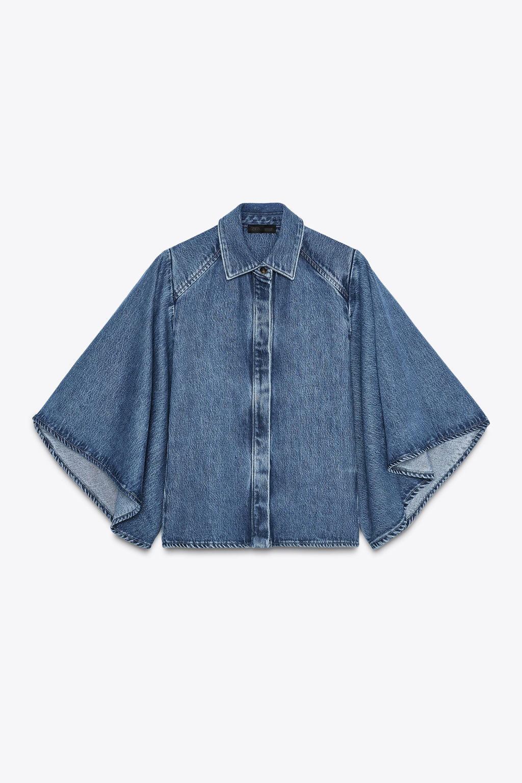 ZW COLLECTION DENIM KIMONO SHIRT - Zara фото 16