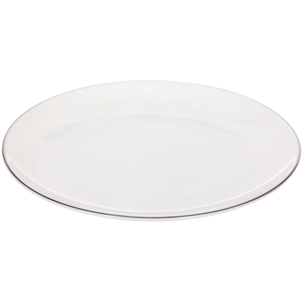 Тарелка фарфоровая "White magic Silver" 20см, плоская