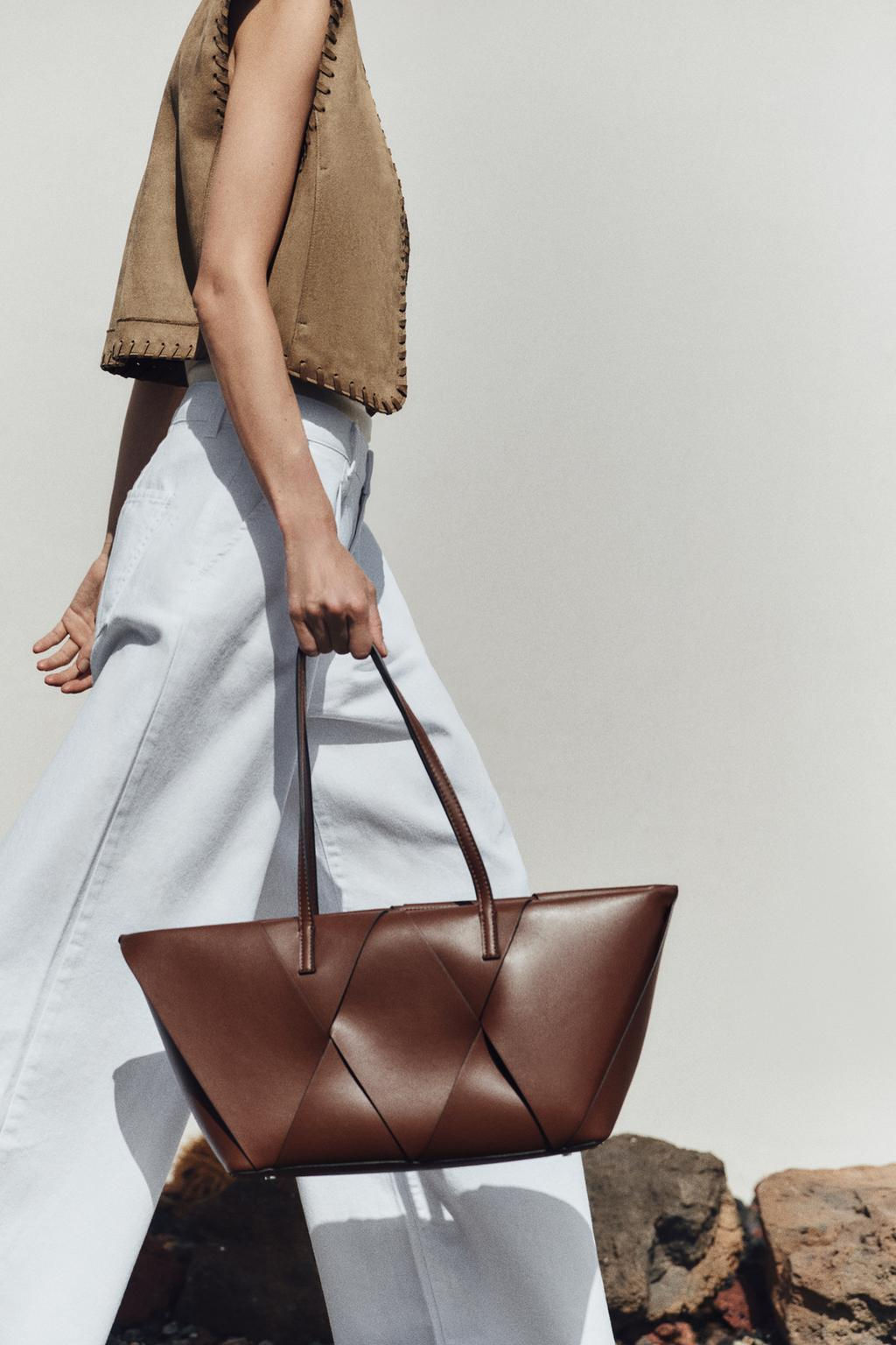 WOVEN ELONGATED TOTE BAG - Zara фото 2