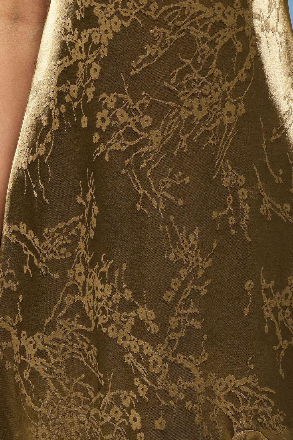 TRENDYOLMILLA Haki A-Kesim V Yaka Saten Dokuma Uzun S?k Abiye & Mezuniyet Elbise TPRSS25AE00012 фото 8