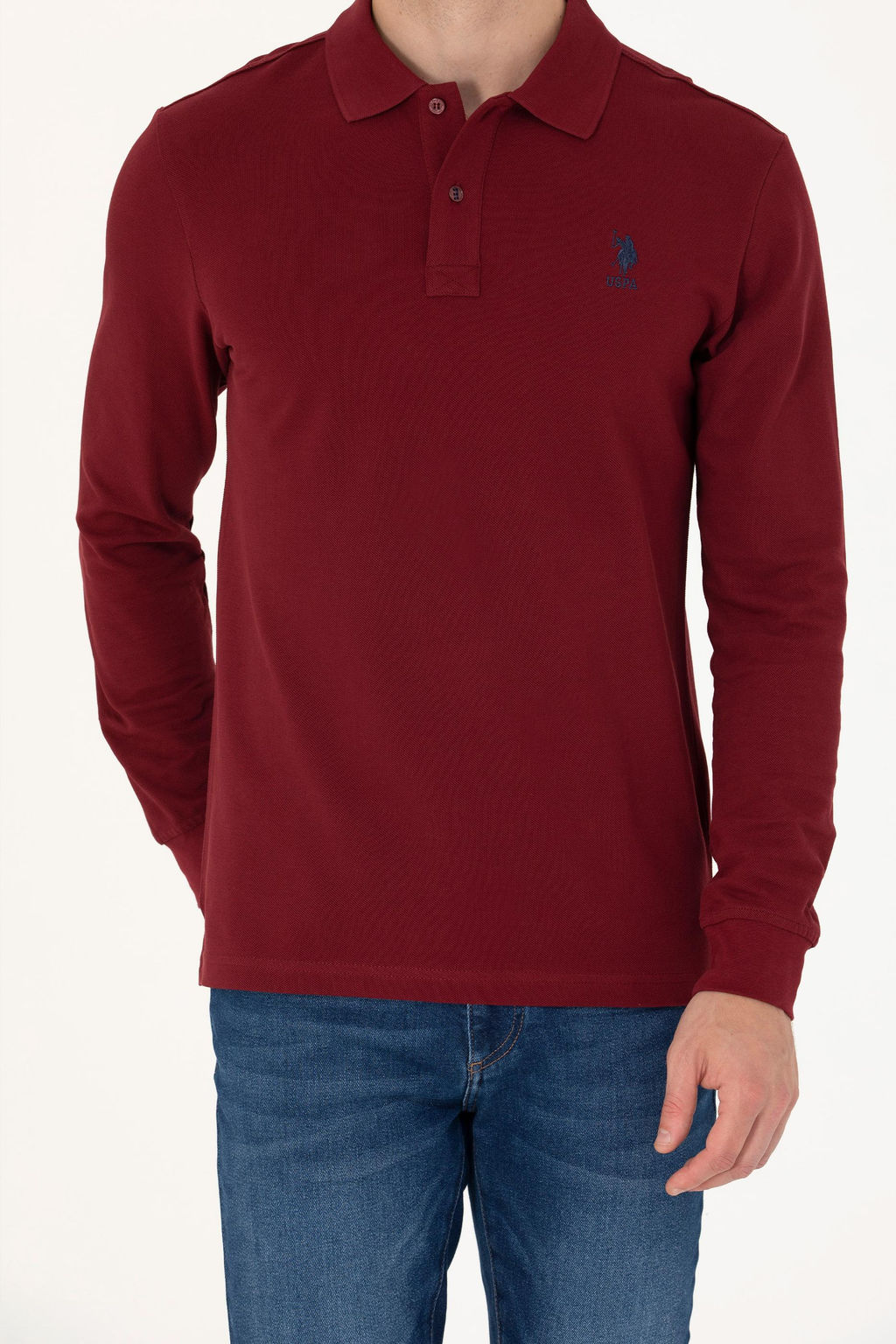 U. S. Polo Assn / Мужской бордово-красный базовый свитшот - U.s. polo assn фото 20