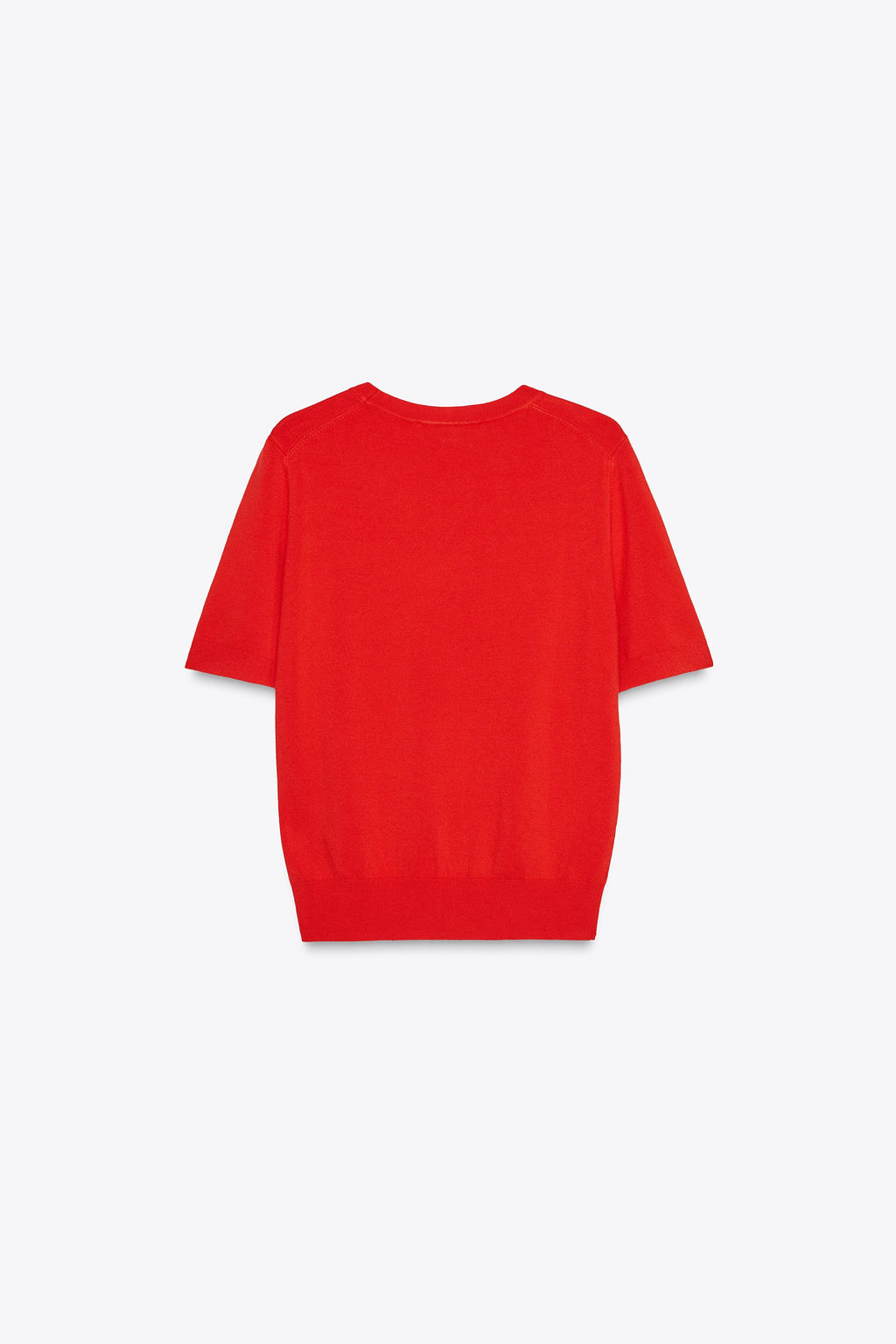 BASIC PLAIN KNIT SHORT SLEEVE TOP - Zara фото 4