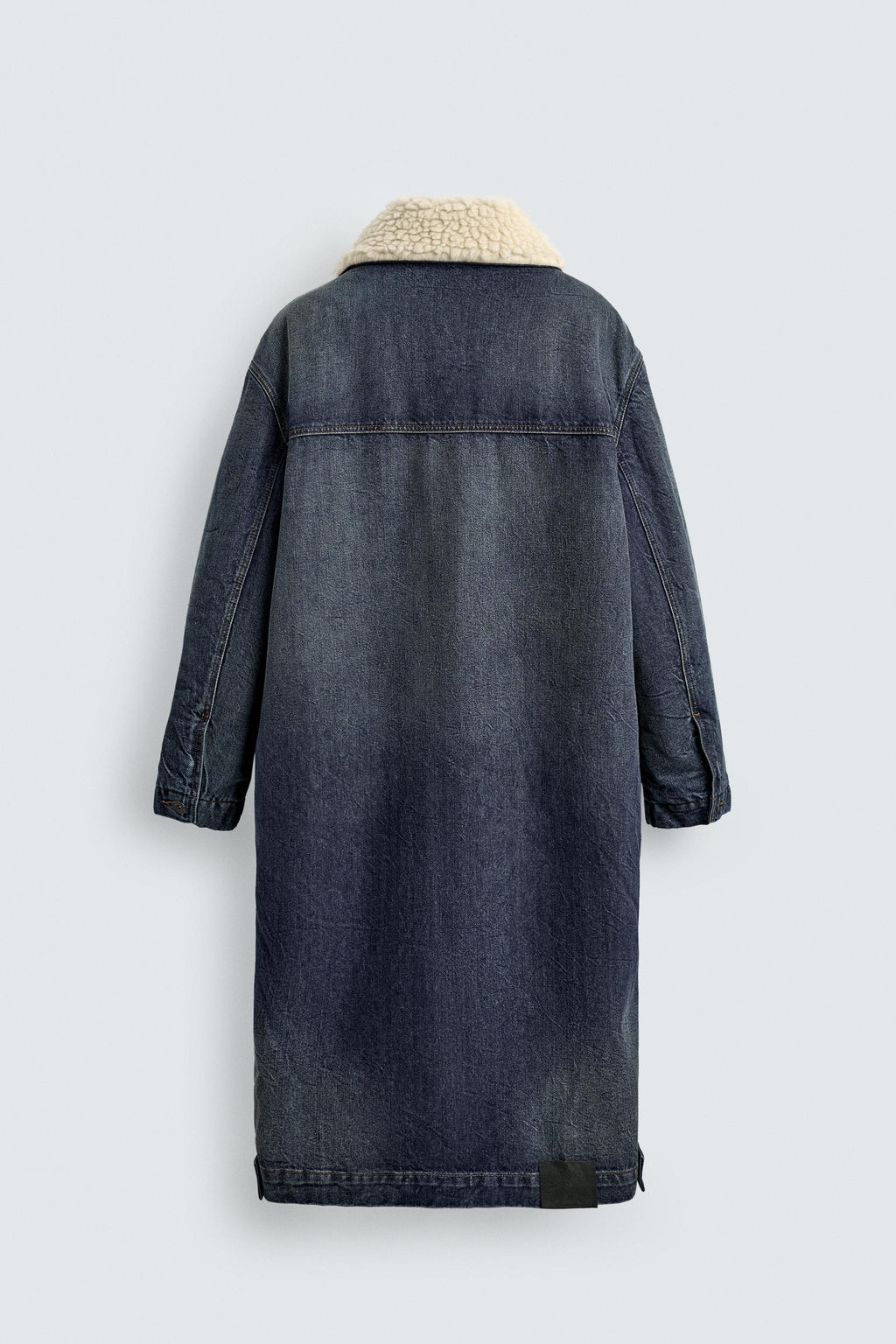 DENIM COAT WITH CONTRAST FAUX SHEARLING X SR_A