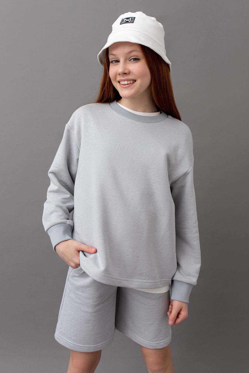 Костюм из футера BASIC Line Цвет: серый - Miza фото 4
