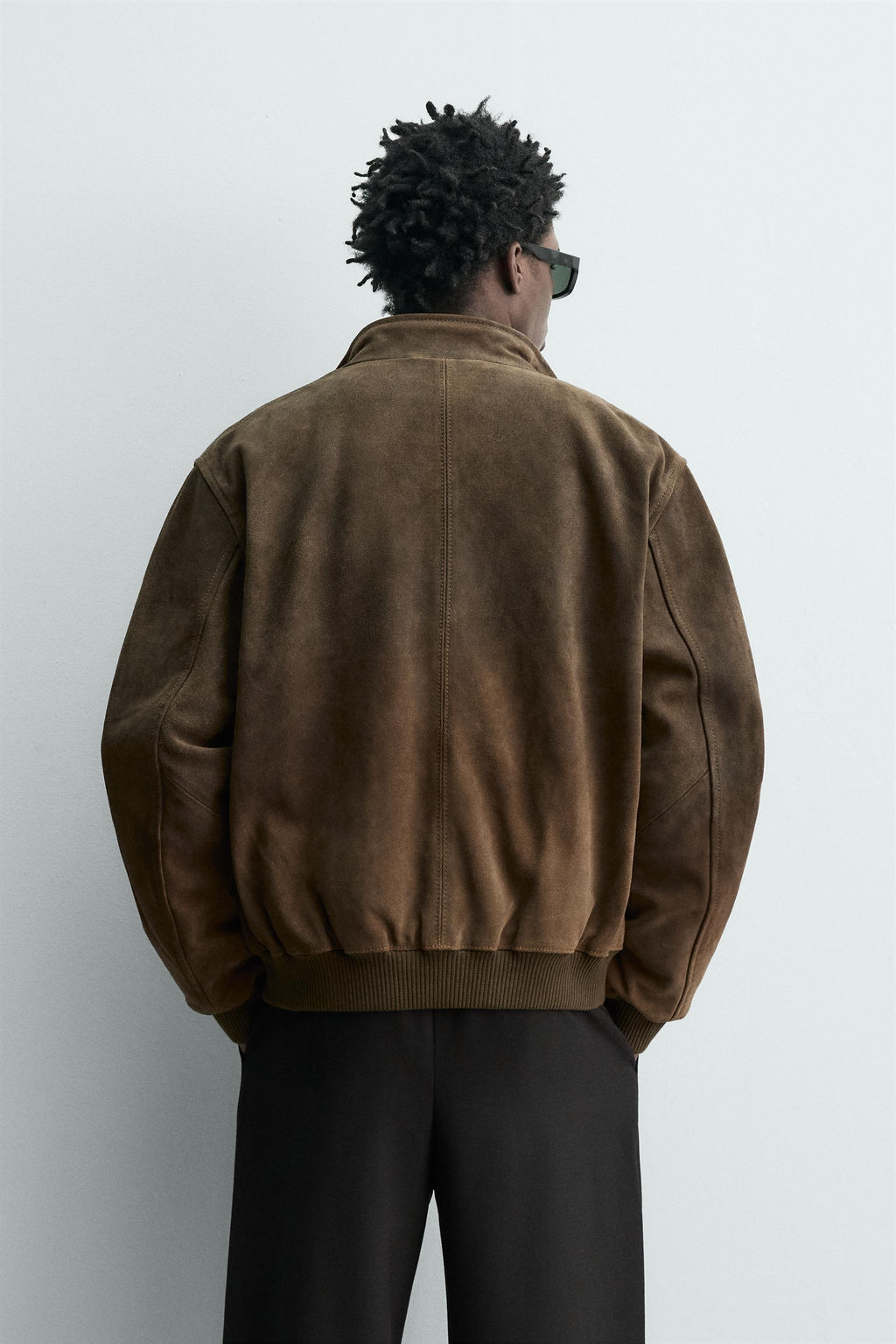 REGULAR FIT LEATHER SUEDE JACKET - Zara фото 3