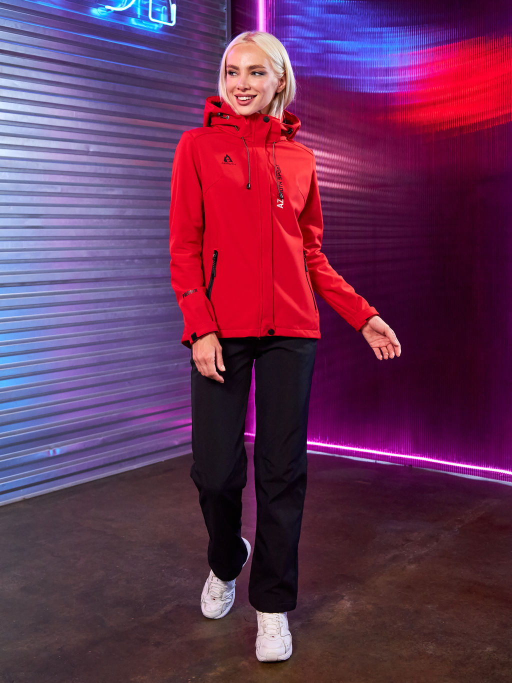 Женская мембранная куртка виндстоппер на флисе Azimuth Сияние 124/23983_711 Красный  фото 2