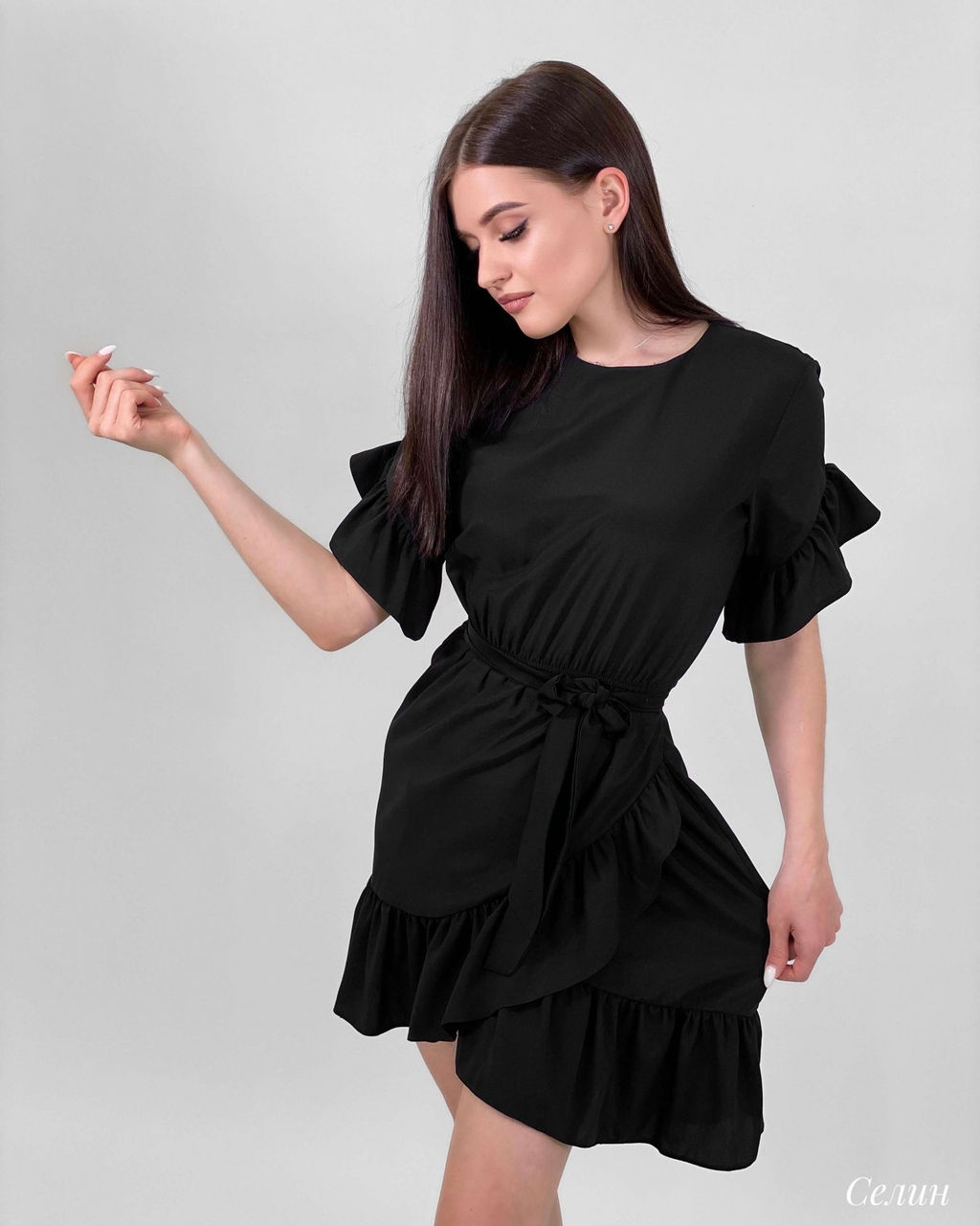 Платье Селин (черный) - Nadi bordo фото 2