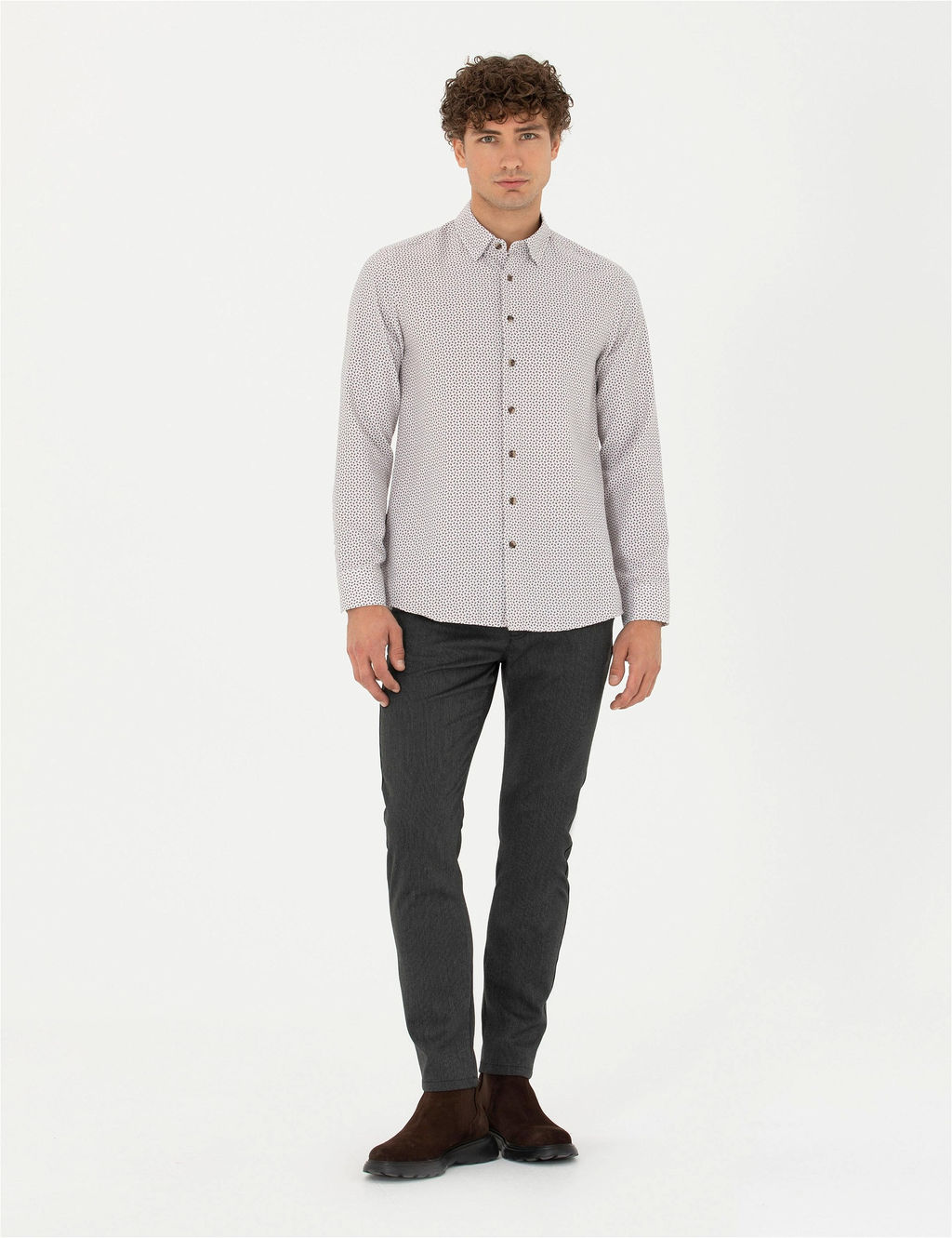 Kahverengi Slim Fit Uzun Kollu G_mlek - Pierre cardin фото 4