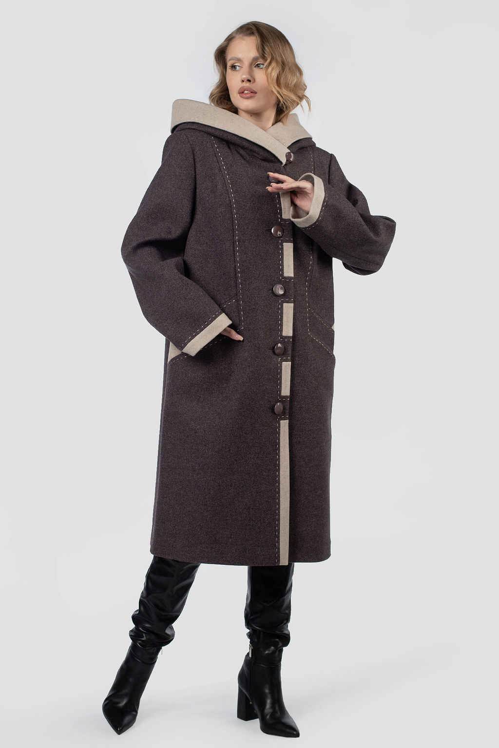 01-12180 Пальто женское демисезонное - El podio фото 2