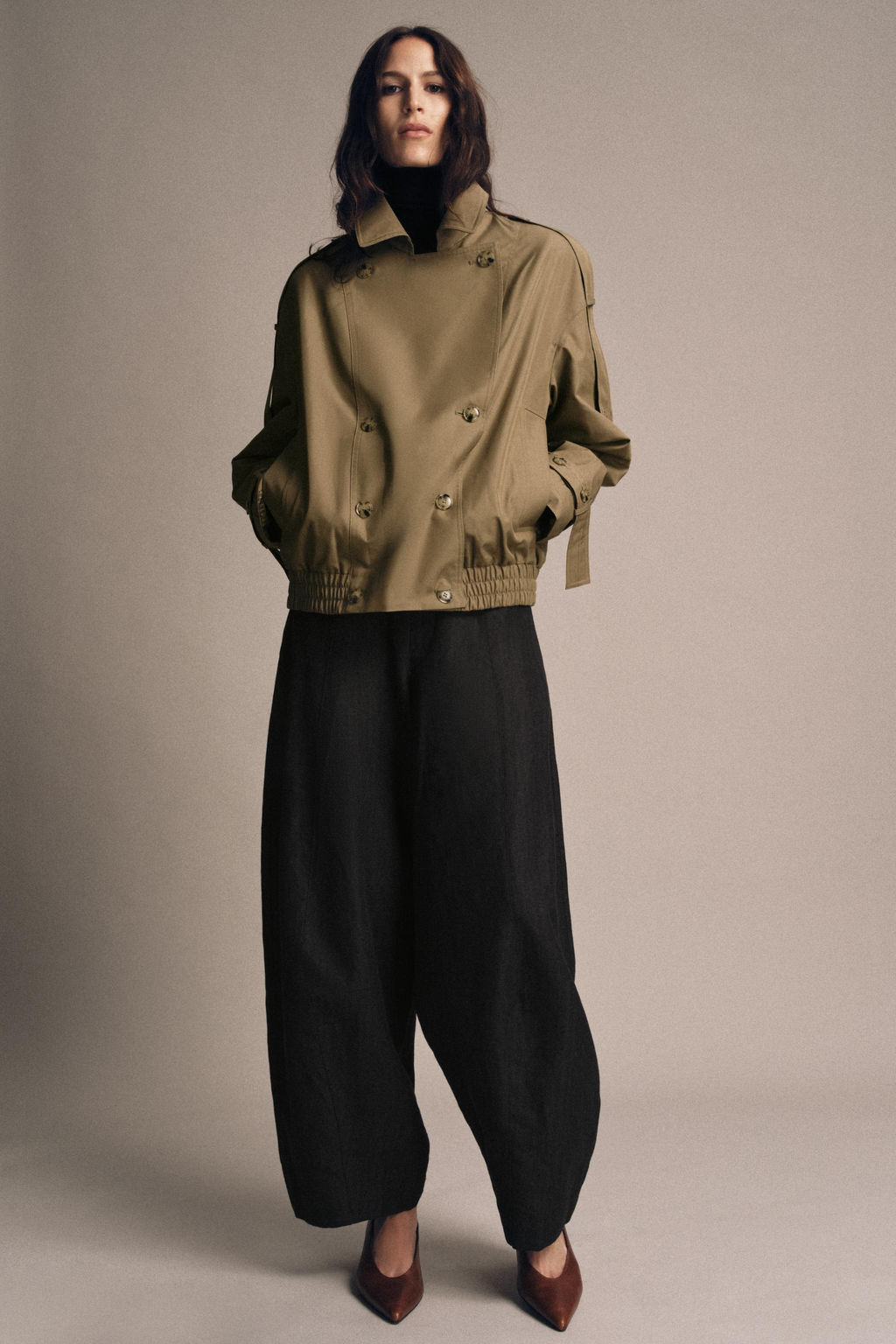 PADDED TRENCH COAT WITH FAUX FUR COLLAR ZW COLLECTION