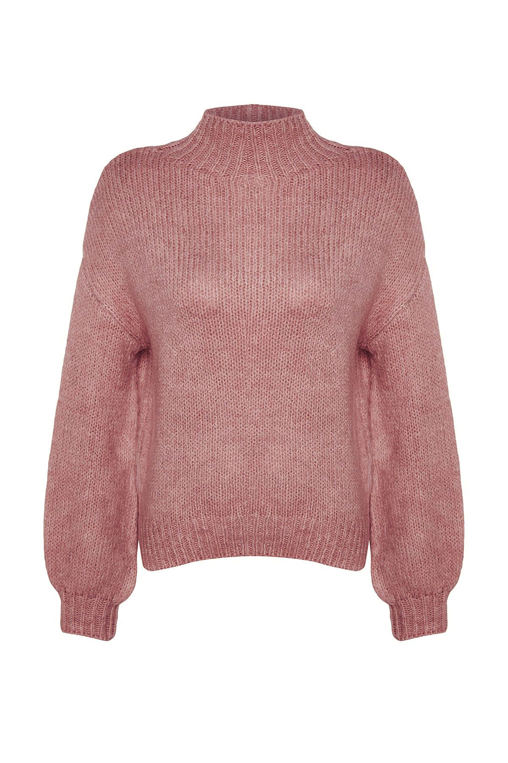 Mor Yumusak Dokulu Kal?n Bisiklet Yaka Triko Kazak TWOAW24KZ00290 - Trendyolmilla фото 25