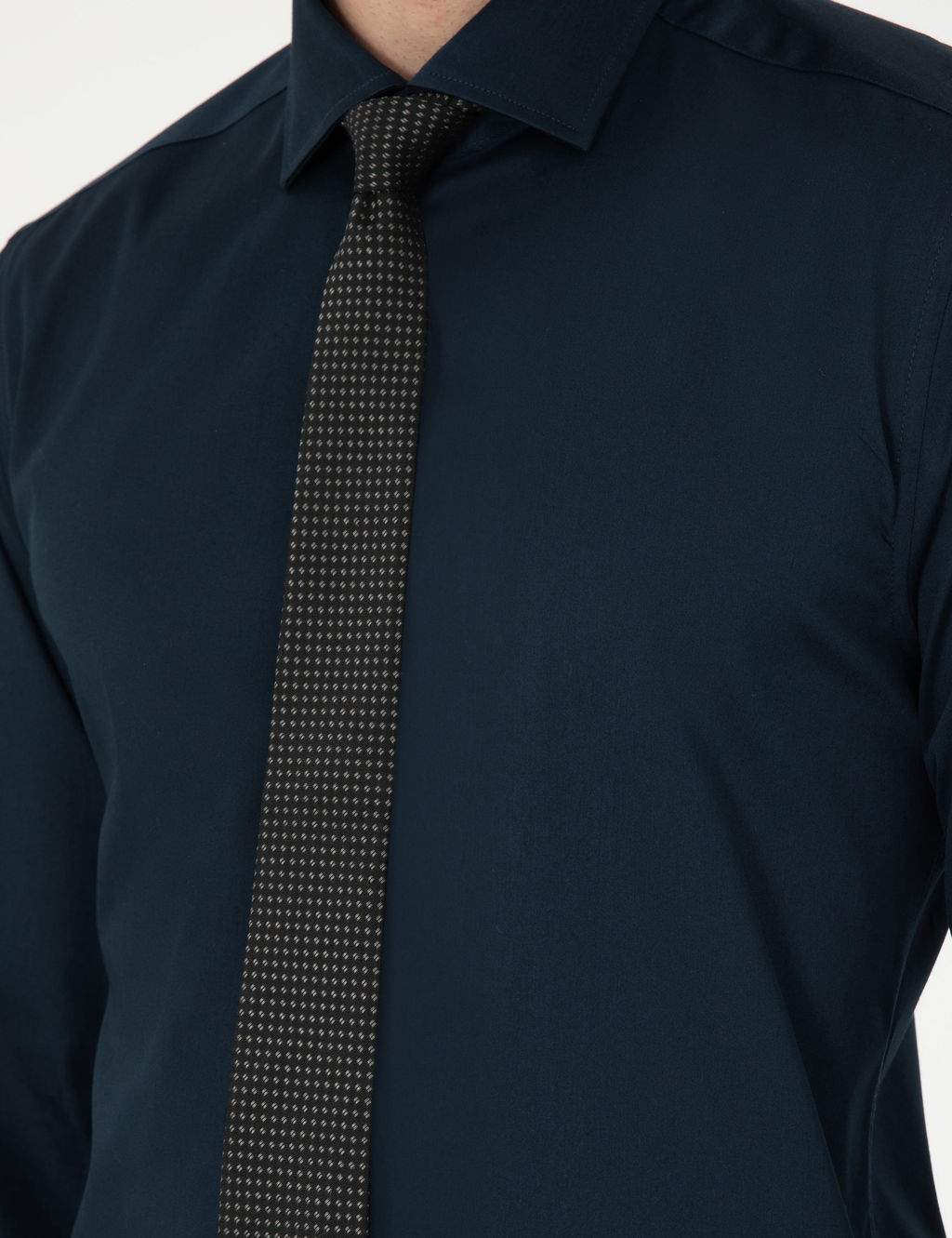 Lacivert Ex. Slim Fit Uzun Kollu Basic G_mlek
