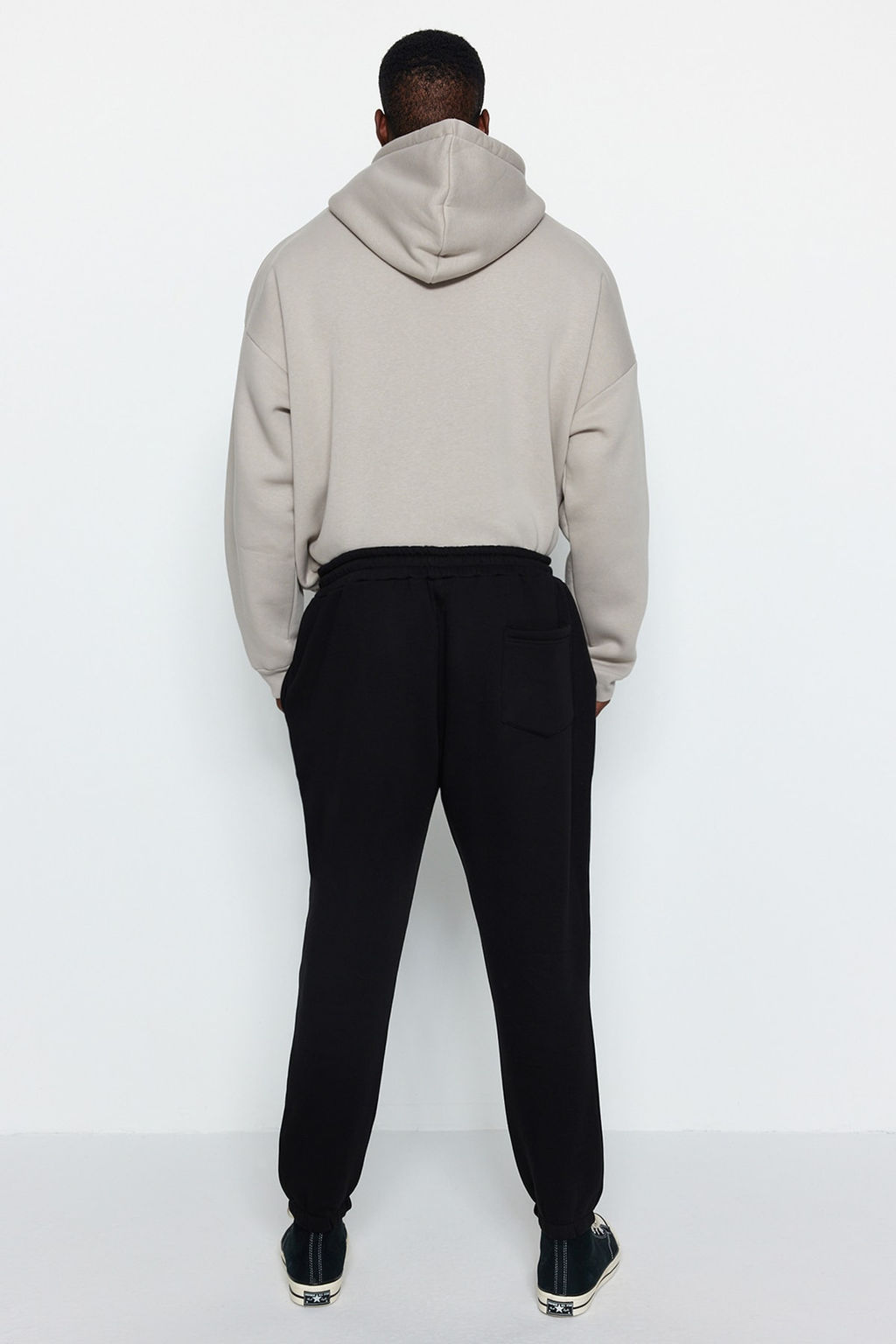 Siyah Buyuk Beden Regular/Normal Kesim Lastik Paca Jogger Polarl? Esofman Alt? TMNAW24AJ00002