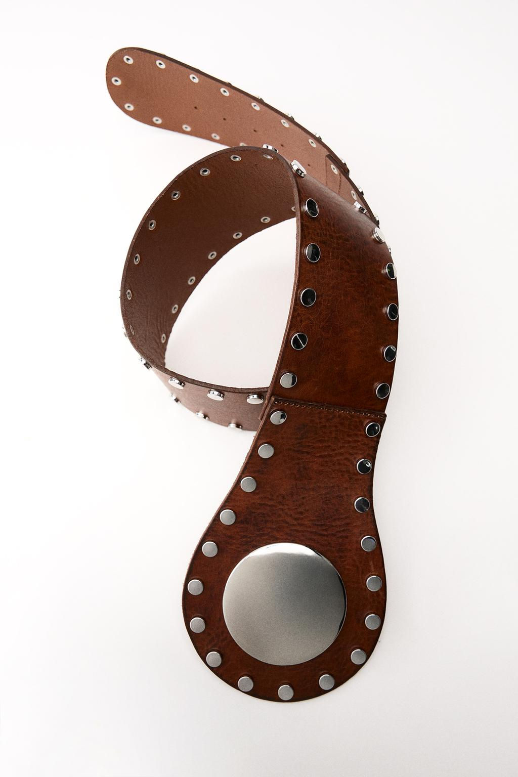 STUDDED LEATHER CORSET BELT - Zara фото 4