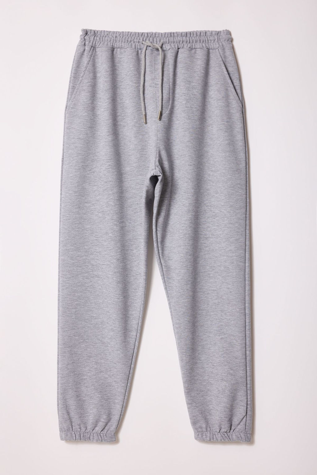 TRENDYOL MAN Gri Melanj Oversize/Genis Kesim Lastik Paca Kelebek Bask?l? Esofman Alt? TMNSS25EA00006 - Trendyolmilla фото 8