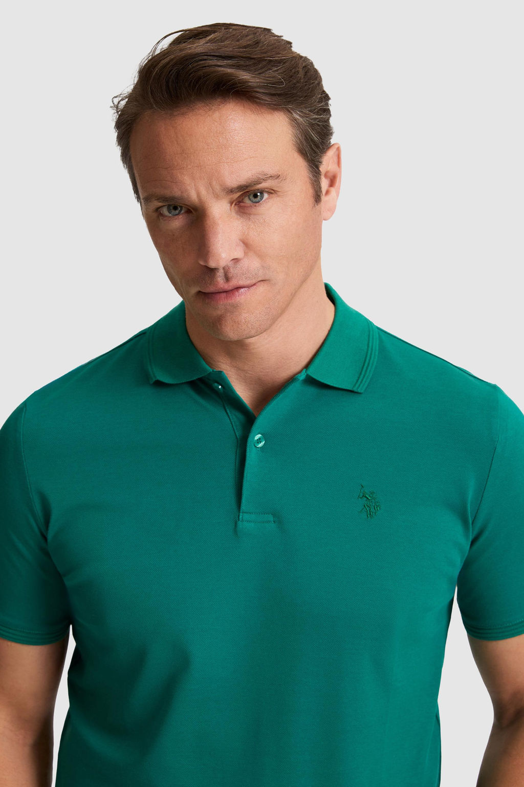 Erkek Koyu Ye_il Regular Fit Polo Yaka Basic Ti__rt - U.s. polo assn фото 2