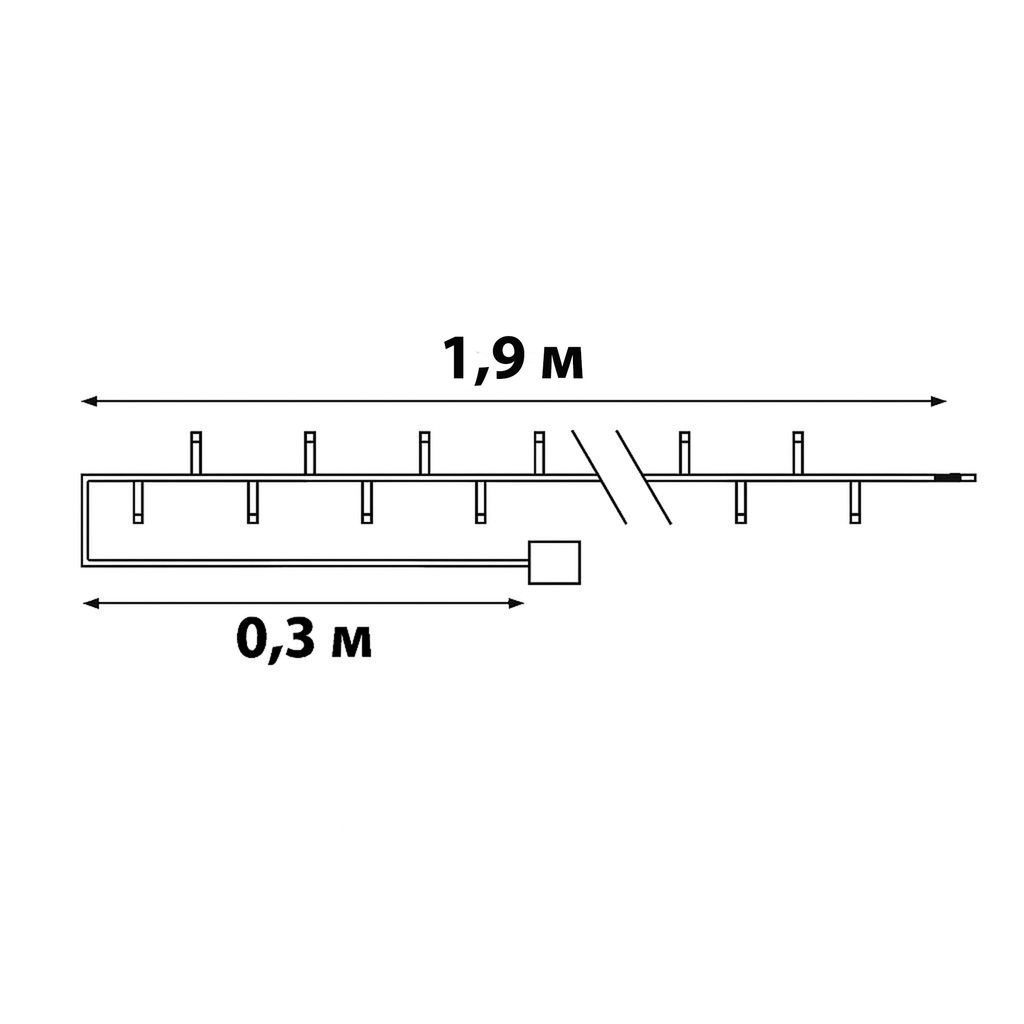 ULD-S1900-020/STB/2AA WHITE IP20 BEADS MINI Гирлянда светодиодная на батарейках 2AA (не в/к), Бусины мини, 1,9м. 20 светодиодов. Белый свет. Провод прозрачный. TM Uniel