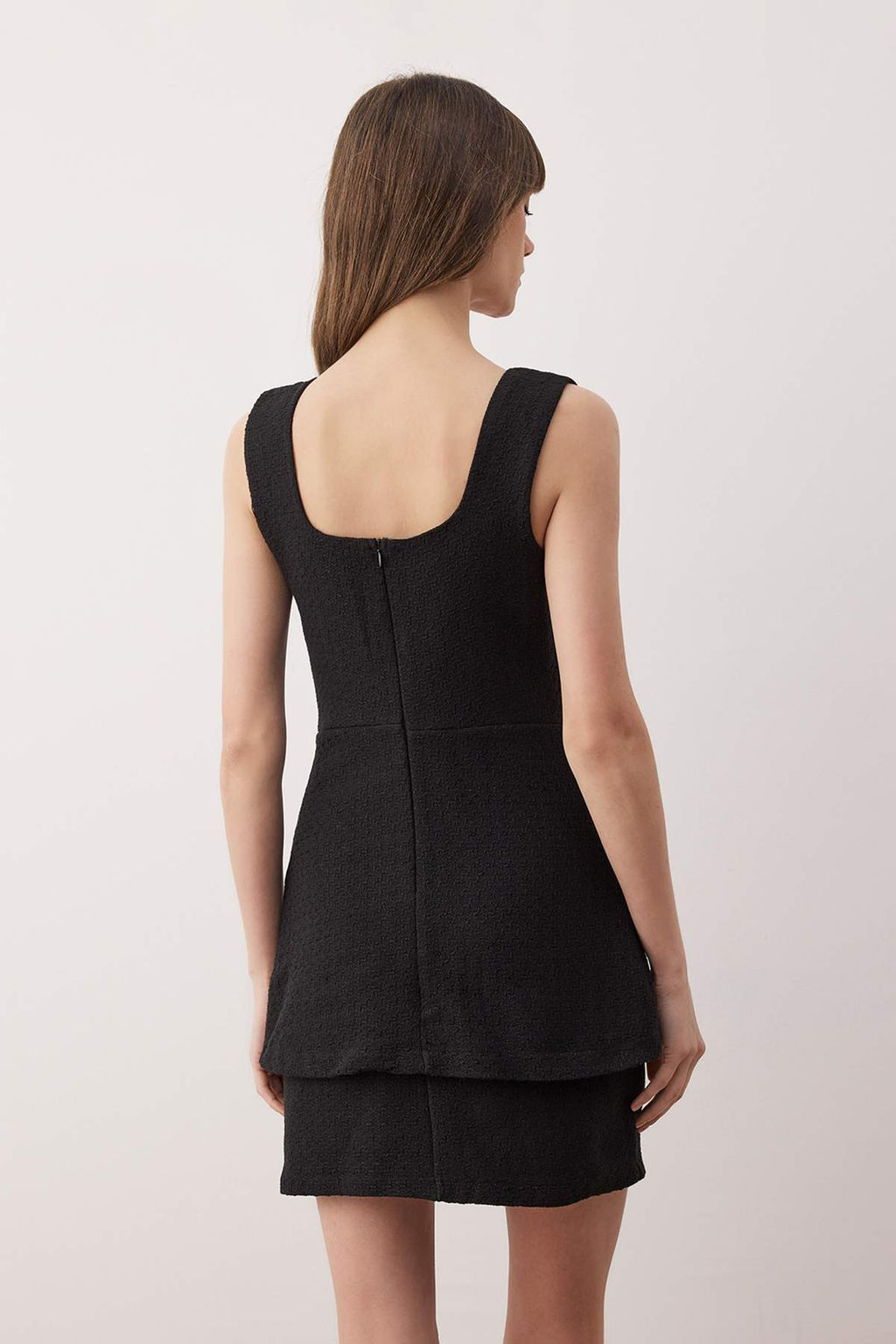 Siyah Duz Premium Tuvit Kumas Dugme Detayl? K?sa/ Mini Dokuma Elbise TWOAW26EL00321 - Trendyolmilla фото 4