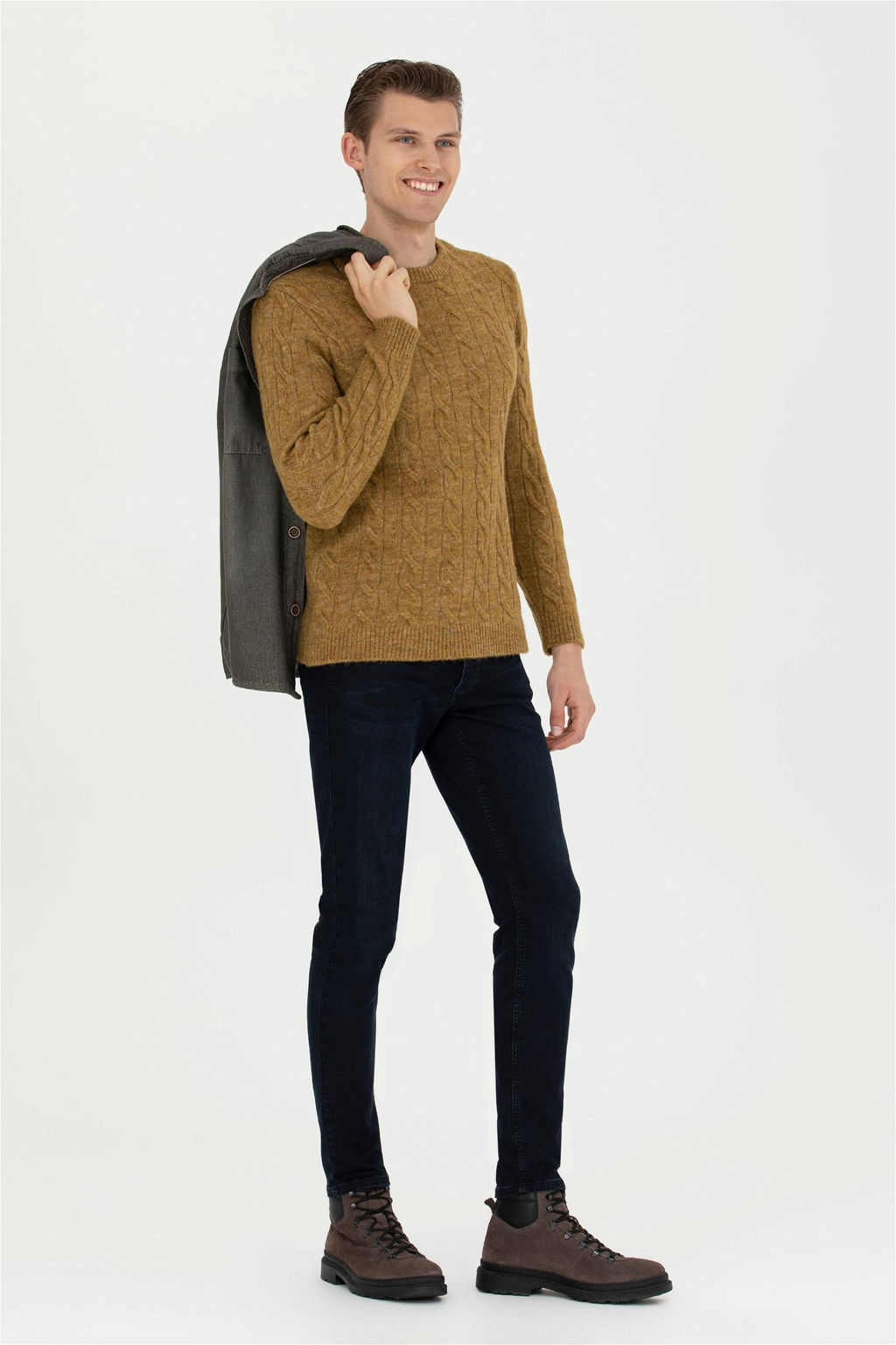 Мужской легкий свитер цвета хаки - U.s. polo assn фото 4