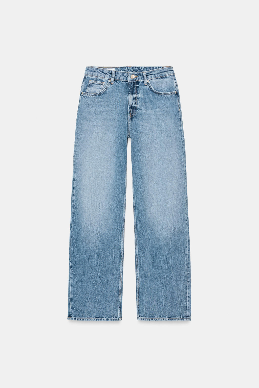 MID-WAIST STRAIGHT JEANS WITH SPARKLES - Zara фото 3
