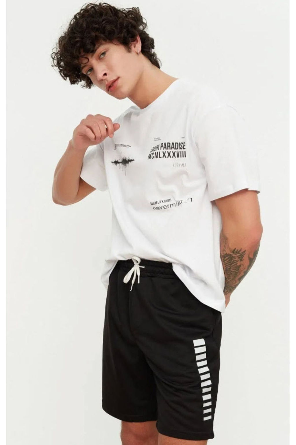 TRENDYOL MAN Mint Regular/Normal Kesim Orta Boy Geometrik Bask?l? Sort TMNSS21SR0137 - Trendyolmilla фото 8