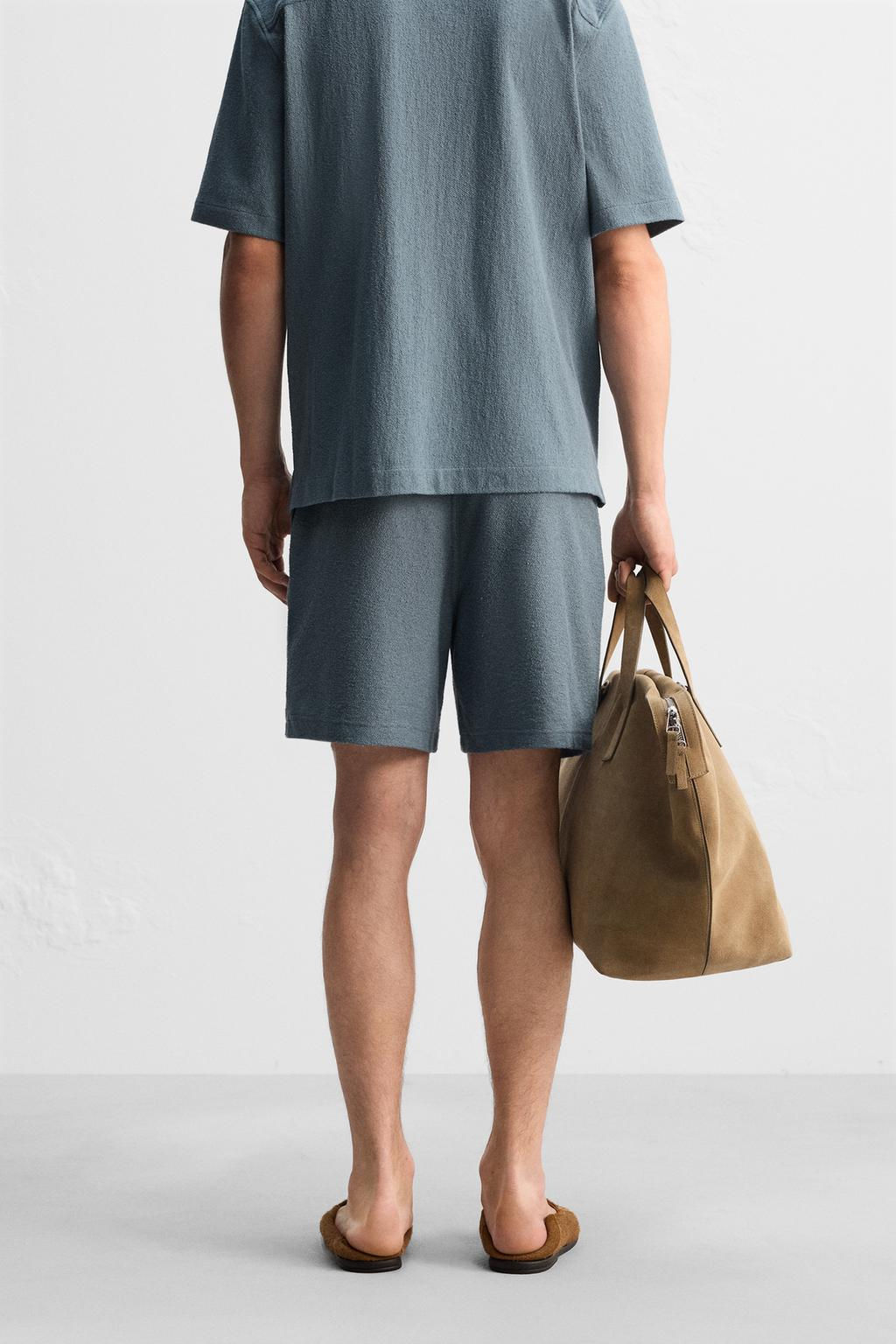 TEXTURED RELAXED FIT BERMUDA SHORTS - Zara фото 3