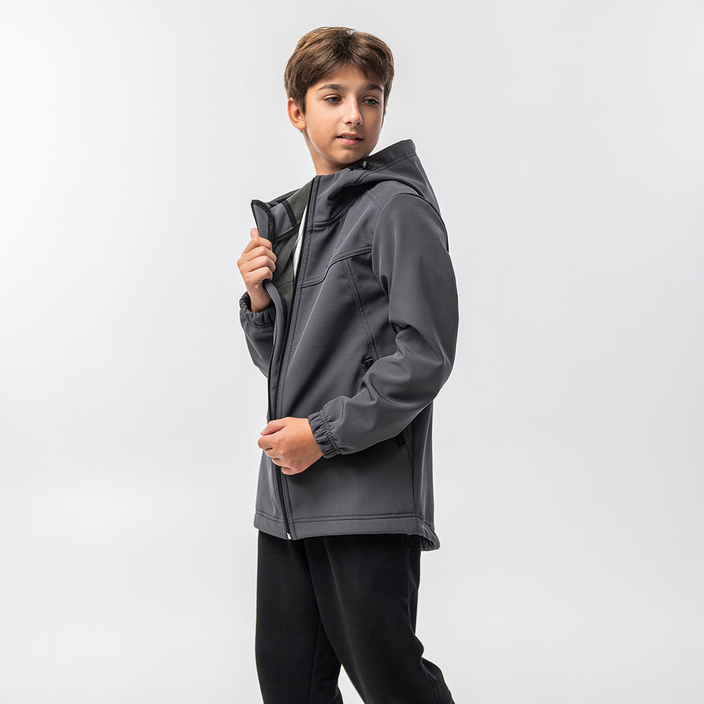 RODOS Куртка софтшелл для мальчика демисезон М-311д Тёмно-серый  фото 4