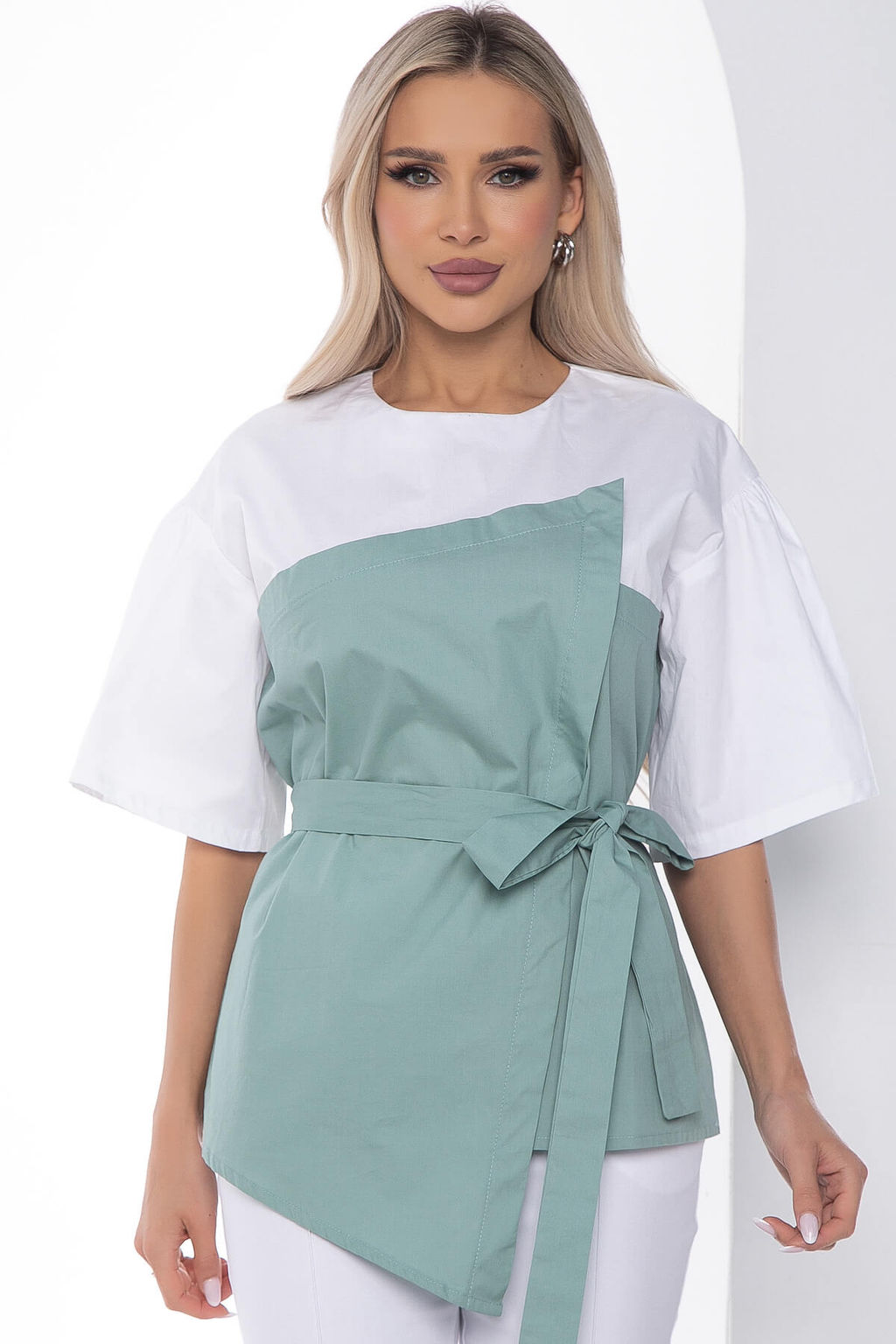 Костюм Сила нежности белый/фисташка К10164 - Lt collection фото 14