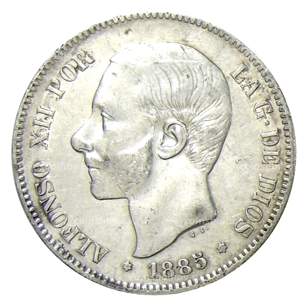5 песет 1885 (87) года Испания