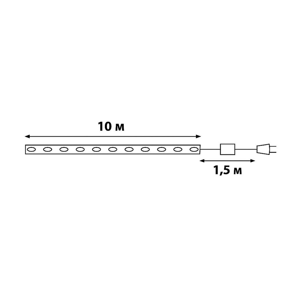 ULD-S1000-100/DGA MULTI IP20 DEW BAND Гирлянда светодиодная "Полоса", 10м. 100 светодиодов. Разноцветный свет. Провод зеленый. ТМ Uniel