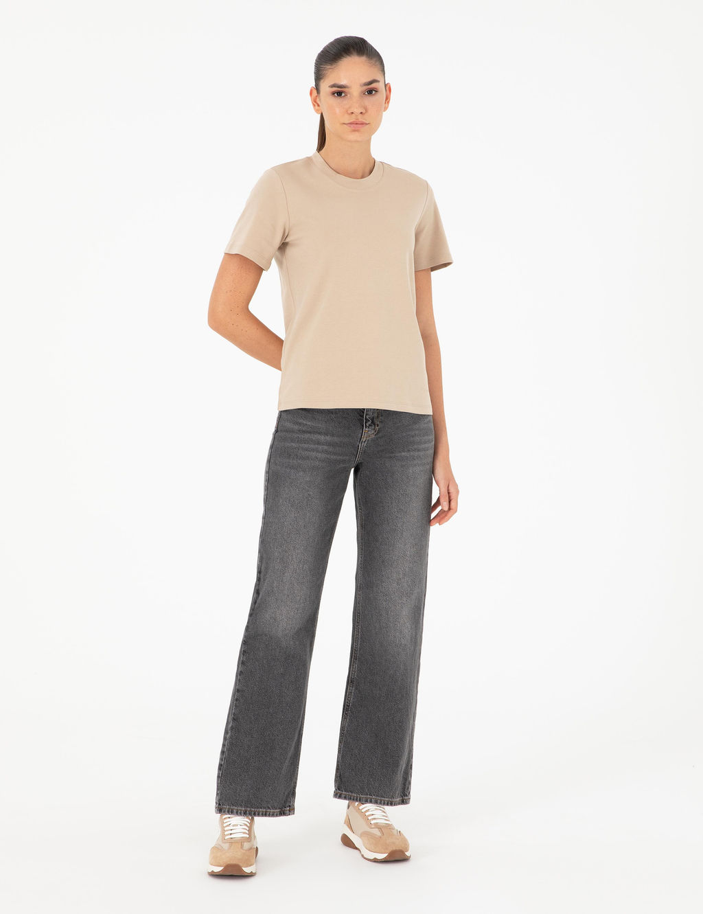Bej Slim Fit Ti__rt
