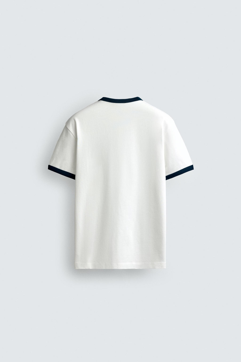 CAMISETA RIB CONTRASTE TEXTO / Blanco roto - Zara фото 8