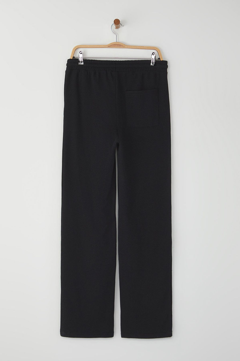 TRENDYOL MAN Siyah Wide Leg/Genis Kesim Waffle Dokulu Esofman Alt? Pantolon TMNSS25EA00000 - Trendyolmilla фото 7