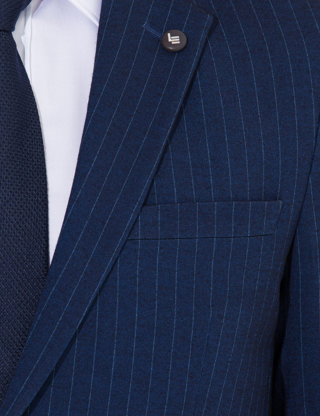 Темно-синий Ex. Полосатый костюм приталенного кроя - Cacharel фото 13