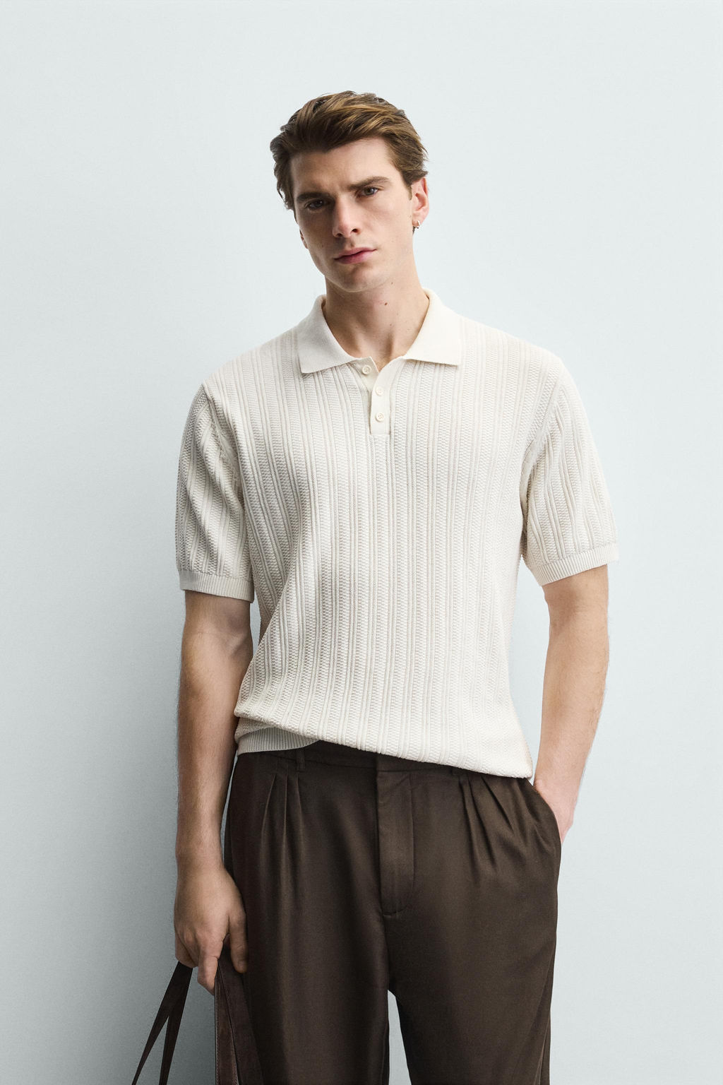 RIBBED KNIT POLO SHIRT - Zara фото 2
